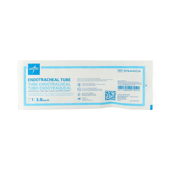 Medline Oral Pre - Formed Uncuffed Endotracheal Tube, 3.0 mm, 10/BX, DYNJAAUC30 - A Medi Supplies