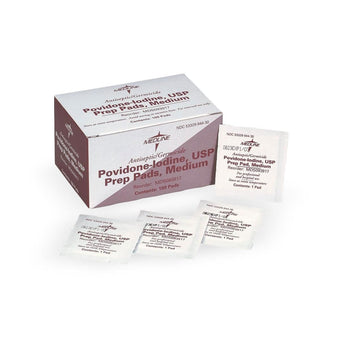 compare product Medline Povidone-Iodine Prep Pads, Size M, 100/Box, MDSCA093917