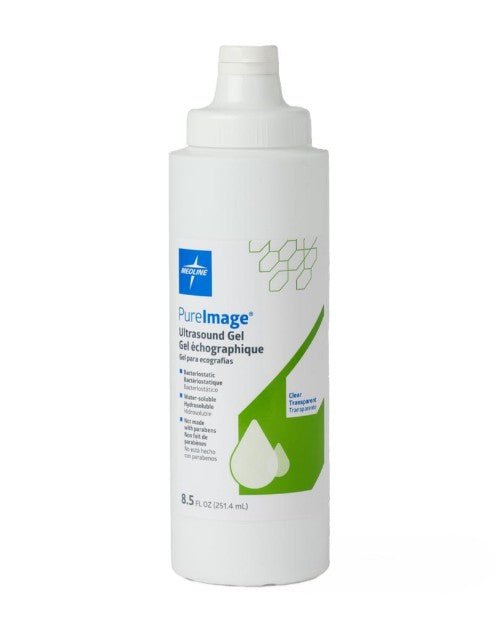 Medline PureImage Ultrasound Gel, Nonsterile, Clear, 8.5 oz. Squeeze Bottle with Flip - Top Cap,12/Case, CTR001305 - A Medi Supplies