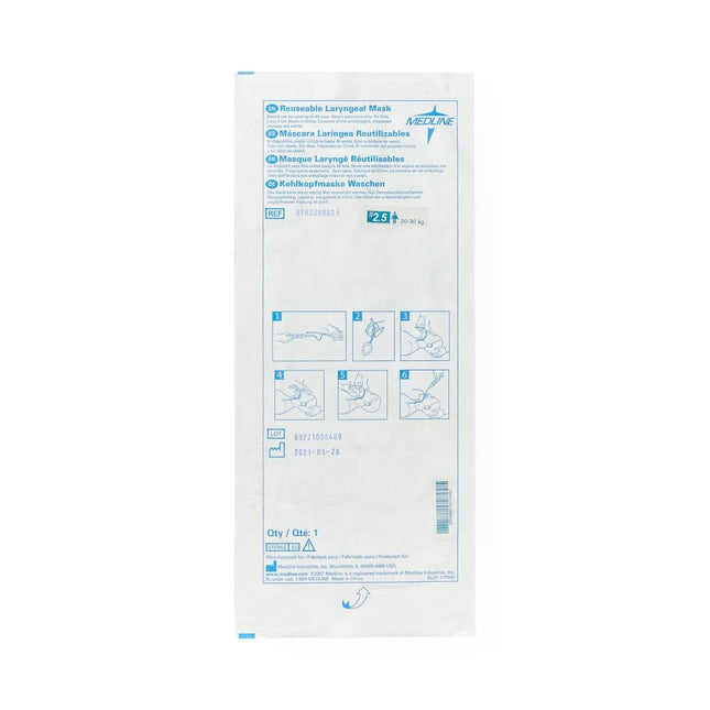 Medline Reusable Laryngeal Mask Airway, Size 2.5, Children: 44–66 lb. (20 kg - 30 kg), 1 Each, DYND280025 - A Medi Supplies