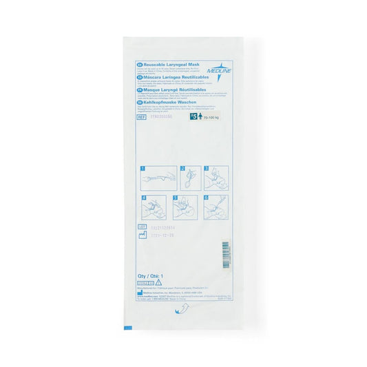 Medline Reusable Laryngeal Mask Airway, Size 5, Adult: 155–220 lb. (70 kg - 100 kg), 1 Each, DYND280050 - A Medi Supplies