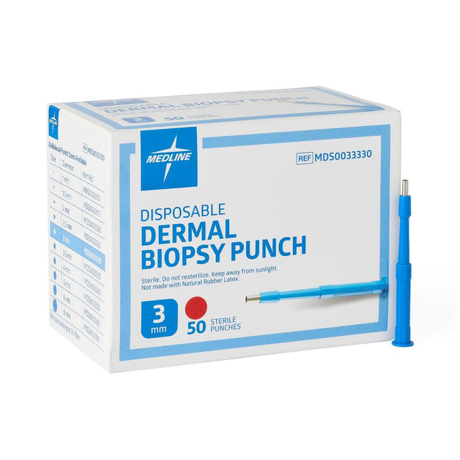 Medline Sterile Biopsy Punch, Diameter 3 mm ,50/BX, MDS0033330B - A Medi Supplies