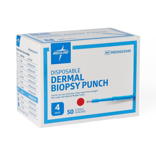 Medline Sterile Biopsy Punch, Diameter 4 mm, 50/BX, MDS0033340B - A Medi Supplies