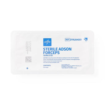 compare product Medline Sterile Floor-Grade Adson Tissue Forceps, Serrated, 4.75