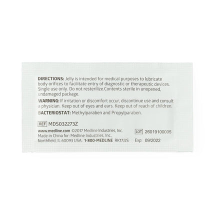 Medline Sterile Lubricating Jelly, 3 g, 144/Box, MDS032273Z - A Medi Supplies
