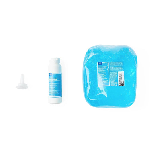 Medline Ultrasound Gel, Blue, 5 L Jug with 8.5 oz. Empty Squeeze Bottle (250 mL), 4/Case, MDS092010 - A Medi Supplies