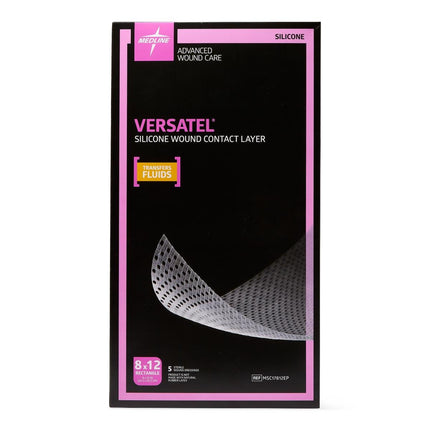 Medline Versatel Silicone Contact Layer Dressing, 8" x 12" (20 cm x 30 cm), 5/Box, MSC17812EP - A Medi Supplies