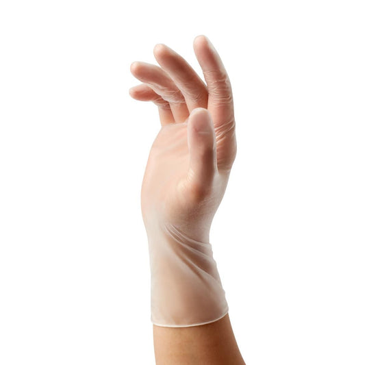 Medline Glide - On® Powder - Free Vinyl Exam Glove, Clear, 10 bx/Case - A Medi Supplies