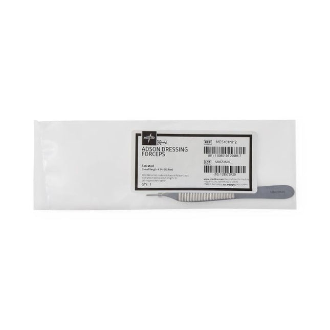 Medline OR-Quality Adson Dressing Forceps, Serrated, 4.75" (12 cm) 1 EA MDS1017012