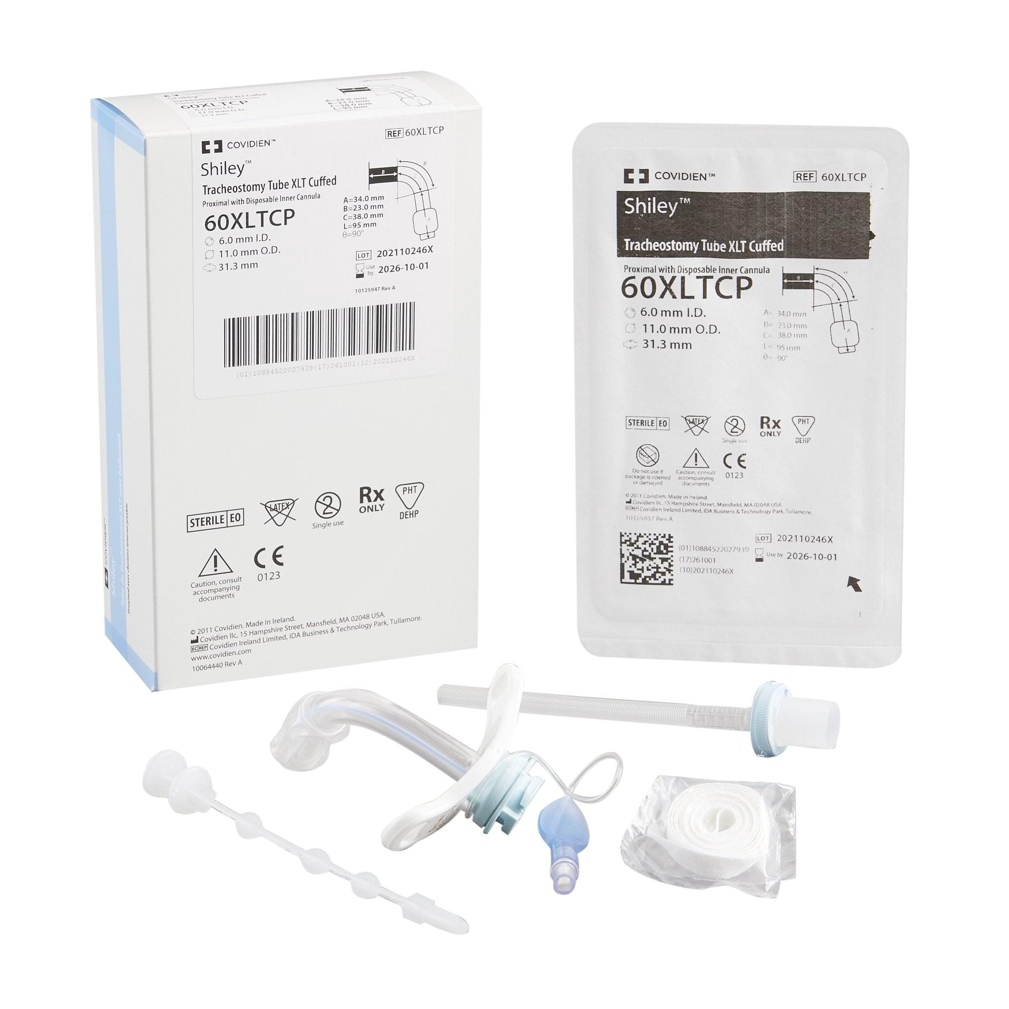 Shiley 6 Medtronic Tube, Shiley Xlt Trach 6mm Id Cuffed Proximal Ext Malmed 60X ...