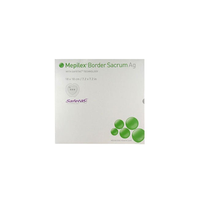 Molnlycke Health Care Mepilex Border Sacrum Ag 18 X 18cm 5 each/box, 382090 - 00 / 382090 - A Medi Supplies