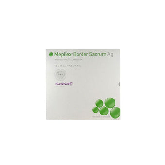 compare product Molnlycke Health Care Mepilex Border Sacrum Ag 18 X 18cm 5 each/box, 382090-00 / 382090