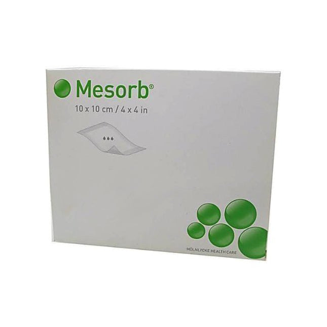 Molnlycke Health Care Mesorb® Absorbent Dressing, 10cm x 10cm Wound Pad, 10cm x 13cm 50 each/box, 8 box/case 677001 - A Medi Supplies