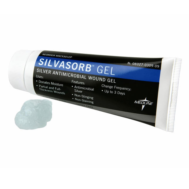 Medline SilvaSorb® Silver Antimicrobial Wound Gel, 89 mL, Tube CASE/12 EACH MSC9303EP