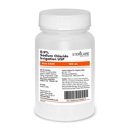 Gentell Inc (Derma Sciences) Irrigation Solution, 0.9% Saline, Screw Top Bottle, Sterile 48 each/case NA6240