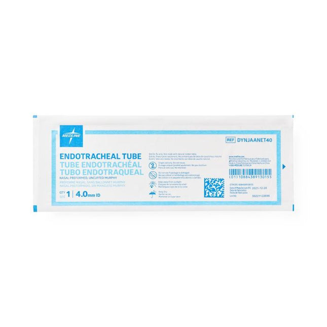 Medline Nasal Pre-Formed Uncuffed Endotracheal Tube, 5.0 mm, 10/BX, DYNJAANET50