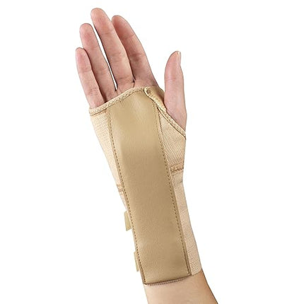 Airway Champion Medium Elastic Wrist Splint Right Hand MD (6 3/4 - 7 1/2") Padded Closure Beige, 1 Each, 0033R-M