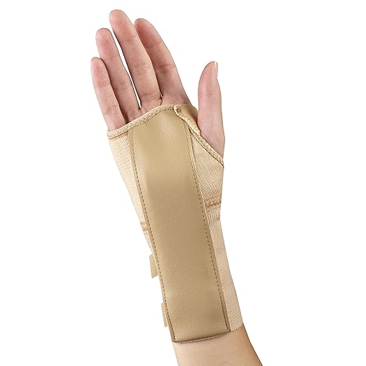 Airway Champion Medium Elastic Wrist Splint Right Hand  XS (Under 5 1/2") Padded Closure Beige, 1 Each, 0033R-XS