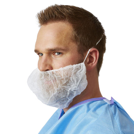 Medline Hair and Beard Cover with Elastic Strap, White, 1000/Case, NONSH400