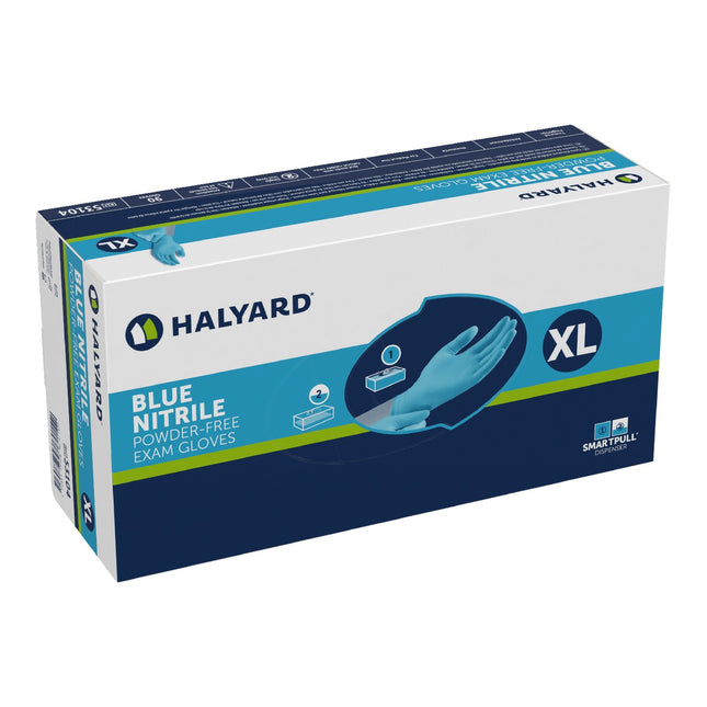 O&M Halyard Canada ULC BLUE NITRILE™ Exam Glove, XL, 9.5" Single, 90 each/box, 53104 - A Medi Supplies