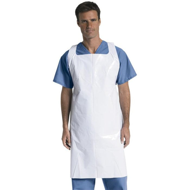 Medline Polyethylene Apron, 28" x 48", (71 cm x 122 cm) Individually Packaged, 50/Box, NON24274W