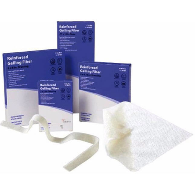 Cardinal Health Alginate Dressing, Reinforced Gelling Fibre, Rope, 0.75" x 18" 5 each/box, 10 box/case RGFBROPE