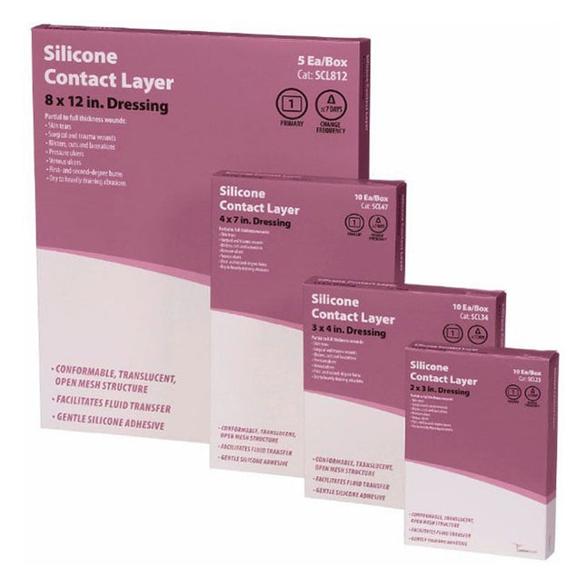 Cardinal Health Cardinal Health™ Silicone Contact Layer, 8" x 12" 5 each/box, 5 box/case SCL812