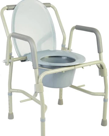 Drive Medical Steel Drop Arm Bedside Commode with Padded Arms - 1 Each, 11125KD-1