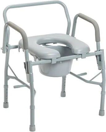 Drive Medical Steel Drop Arm Bedside Commode with Padded Seat and Arms, 1 Each, 11125PSKD-1