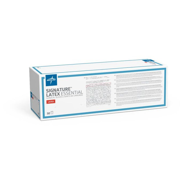Medline Signature™ Latex Essential Sterile Powder-Free Surgical Glove, White