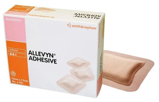 Smith & Nephew Allevyn® Adhesive Foam Dressing, 3" x 3" (7.5 cm x 7.5 cm) Box/10 Each 66000043 - A Medi Supplies