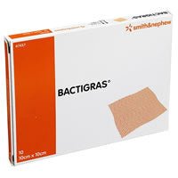 compare product Smith & Nephew BACTIGRAS™ Total Antiseptic Dressing, Chlorhexidine Acetate Tulle Gras, 10cm x 10cm 10 each/box, 12 box/case 7457