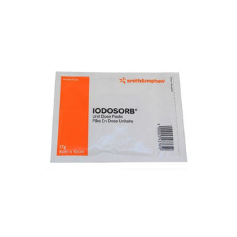 compare product Smith & Nephew IODOSORB™ Cadexomer Iodine Paste Dressing, 8cm x 10cm, 17gm  2 each/box, 80 box/case 66060635