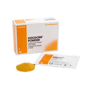 compare product Smith & Nephew IODOSORB Powder 7 envelope/box, 176 box/case 66001286
