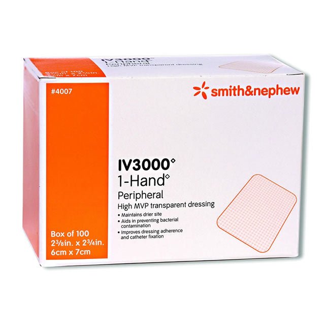 Smith & Nephew IV3000 1 Hand Catheter Dressing, Moisture Responsive 9cm x 7cm, 100 each/box, 4006 - A Medi Supplies