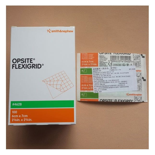 Smith & Nephew OPSITE™ FLEXIGRID™ Transparent Adhesive Film Dressing, Moisture Vapor Permeable, 6cm x 7cm 100 each/box, 18 box/case 4628 - A Medi Supplies