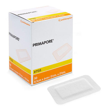 Smith & Nephew PRIMAPORE™ Adhesive Non - Woven Wound Dressing, Post - Operative, Size 8.3cm X 6cm, 50 each/box, 7135 - A Medi Supplies