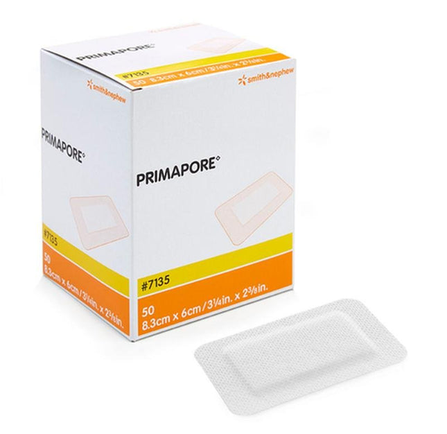 Smith & Nephew PRIMAPORE™ Adhesive Non - Woven Wound Dressing, Post - Operative, Size 8.3cm X 6cm, 50 each/box, 7135 - A Medi Supplies