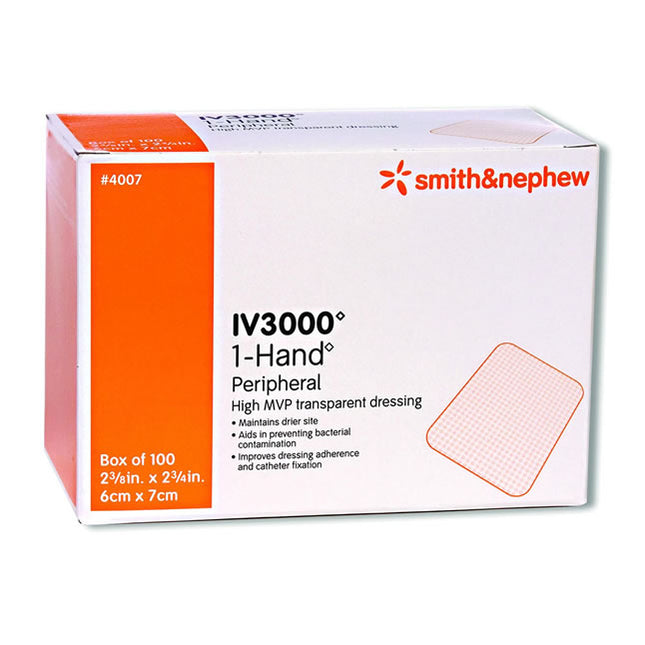 Smith & Nephew IV3000 1 Hand Catheter Dressing, Moisture Responsive 100 each/box, 20 box/case 	 4006