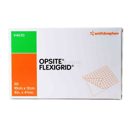 Smith & Nephew OPSITE™ FLEXIGRID™ Transparent Adhesive Film Dressing, Moisture Vapor Permeable, 10cm x 12cm 50 each/box, 8 box/case 4630