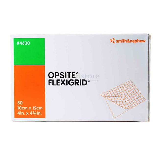 Smith & Nephew OPSITE™ FLEXIGRID™ Transparent Adhesive Film Dressing, Moisture Vapor Permeable, 10cm x 12cm 50 each/box, 8 box/case 4630