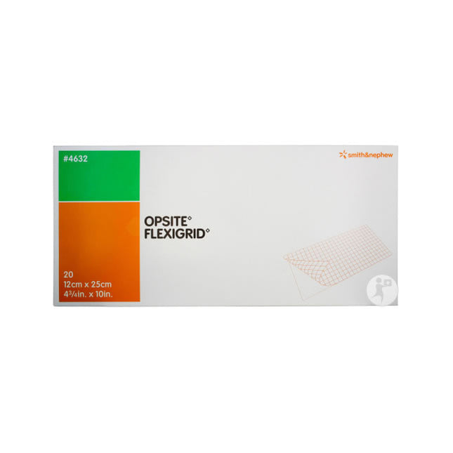 Smith & Nephew OPSITE™ FLEXIGRID™ Transparent Adhesive Film Dressing, Moisture Vapor Permeable, 12cm x 25cm 20 each/box, 10 box/case 4632