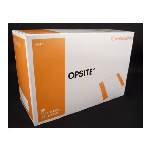 Smith & Nephew Opsite Transparent Adhesive Polyurethane Film Dressing, 10cm X 14cm 50 Each/box, 4 Box/case 4975