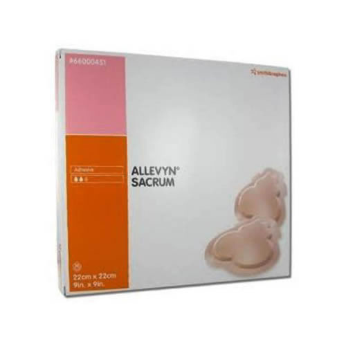Smith & Nephew Allevyn Adhesive Hydrocellular Foam Dressing, Sacrum, 22cm X 22cm 10 each/box, 66000451