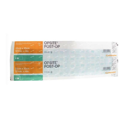 Smith & Nephew OPSITE™ Post-Op Transparent Waterproof Dressing, with Absorbent Pad, 35cm x 10cm 20 each/box, 8 box/case 66000716
