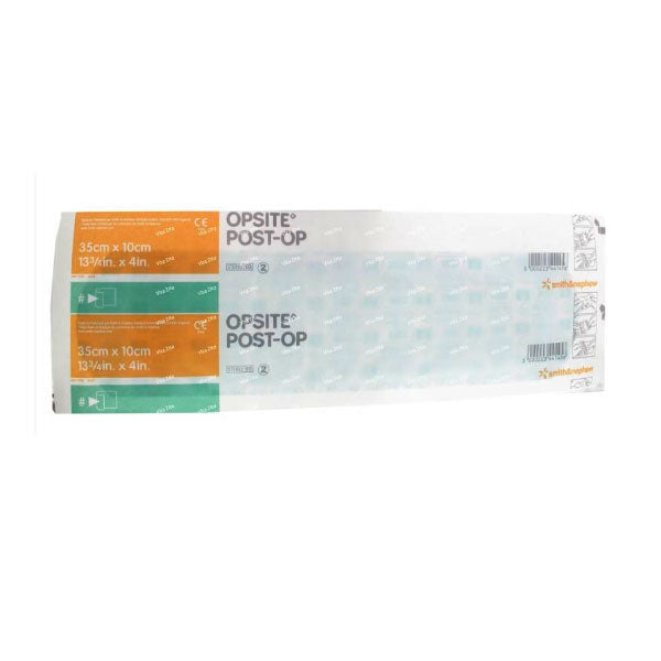 Smith & Nephew OPSITE™ Post-Op Transparent Waterproof Dressing, with Absorbent Pad, 35cm x 10cm 20 each/box, 8 box/case 66000716