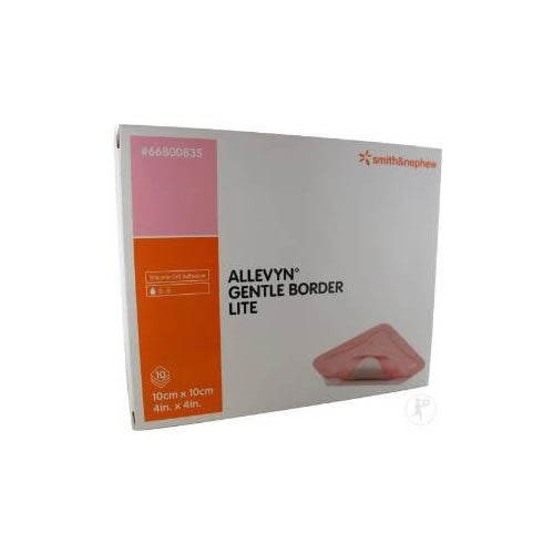Smith & Nephew Allevyn Gentle Border Lite Hydrocellular Foam Dressing, Silicone Gel Adhesive, 10cm X 10cm 10 each/box, 66800835