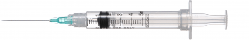 Sol - M Syringe & Needle 5cc 21g X 1.5in Detach Safety Bx/100 100/box 8 box/case 140072IM - A Medi Supplies