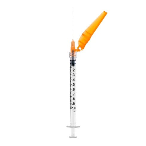 Sol - M Sol - Care 3mL Luer Lock Syringe w/Safety Needle 25G x 1" 50/box 6 Box/case 12510SN - A Medi Supplies