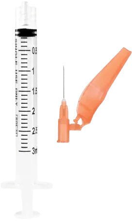 compare product Sol-M Syringe & Needle Safety Combo 3cc 25g X 1in 50/box 6 box/case 32510SN